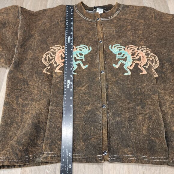 VTG Stone Aged Rockwear Stone Washed Cotton Size Large Jacket Kokopelli Snap USA - Picture 11 of 12